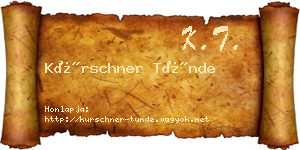 Kürschner Tünde névjegykártya